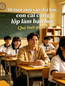 38 tuổi mới vào đại học, con cái cùng lớp làm bạn học